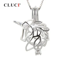 CLUCI 925 Sterling Silver Charms Pendant for Women Necklace Jewelry Romantic Shaped Cage Pendant 925 Silver SC097SB