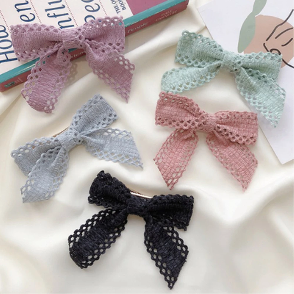 1Pcs Woolen Knit Hairpins For Baby Hair Clips Bows Girl Barette Child Winter Pins Girls Set Kids Accessories Retro Hairclip