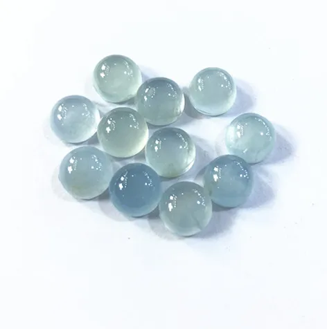 Natural Aquamarine Cabochon 6mm 8mm 10mm Round Gem Stone Loose Bead Cabochon,Gem Ring Face jewelry making