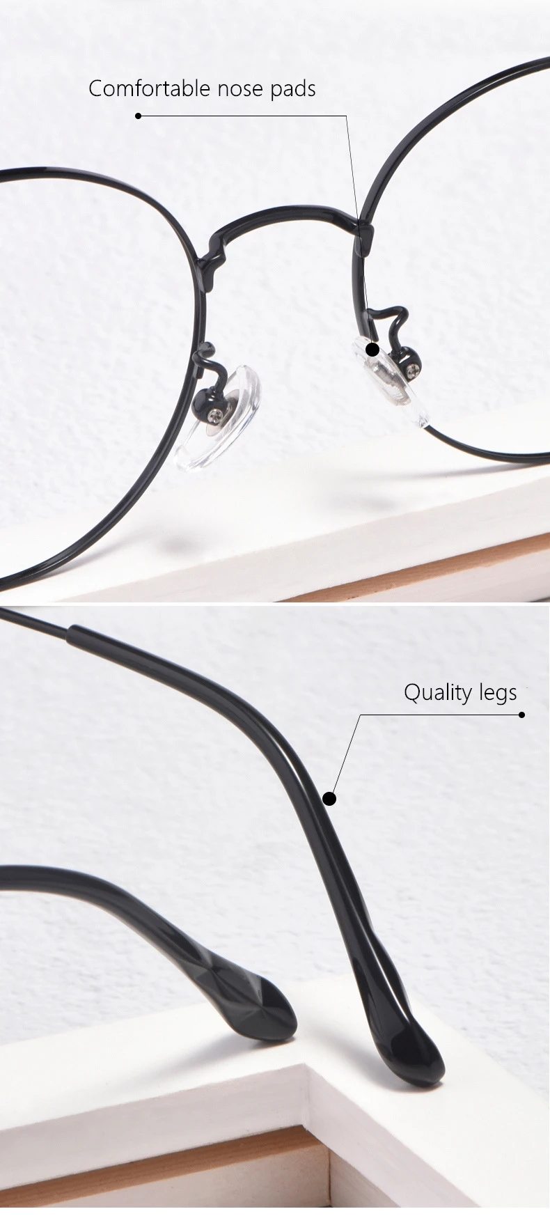 YIMARUILI Ultra Licht Retro β-Titan Runde Brillen Rahmen Myopie Optische Brillen Rahmen Männer Und Frauen 6621X – Detail 10