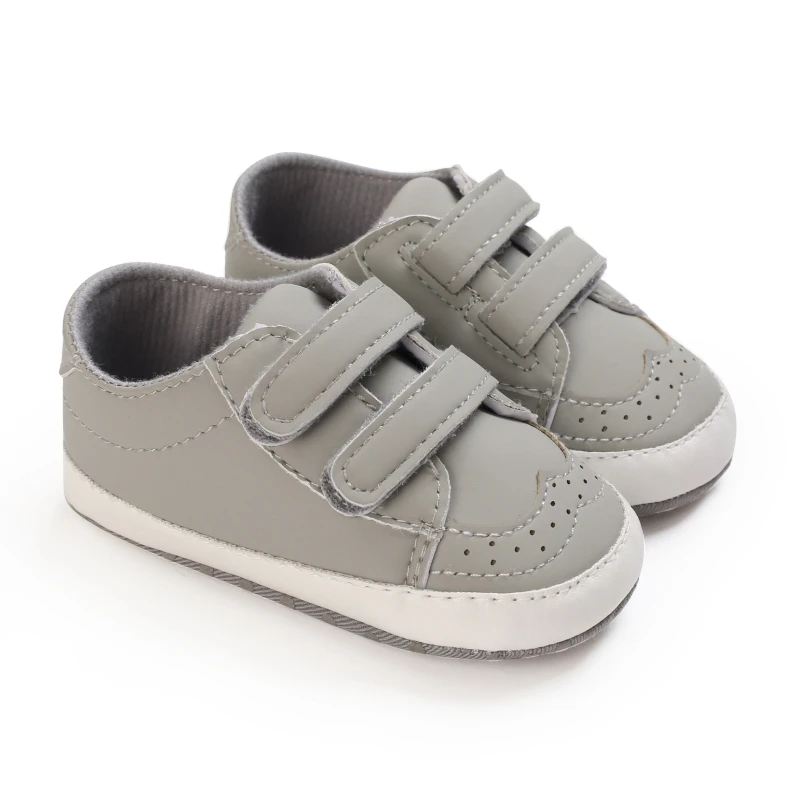 Autumn Solid Soft Sole PU Leather Crib Shoes For Newborn Baby Boys Girls Shoes  Anti-Slip Shoes 0-18M First Walker