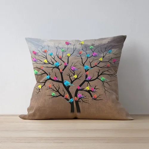 ALA Colorful Bird Pillow decorate Case 42x42 cm Casual and Comfortable English Home Decoration Decorative Pillow Case