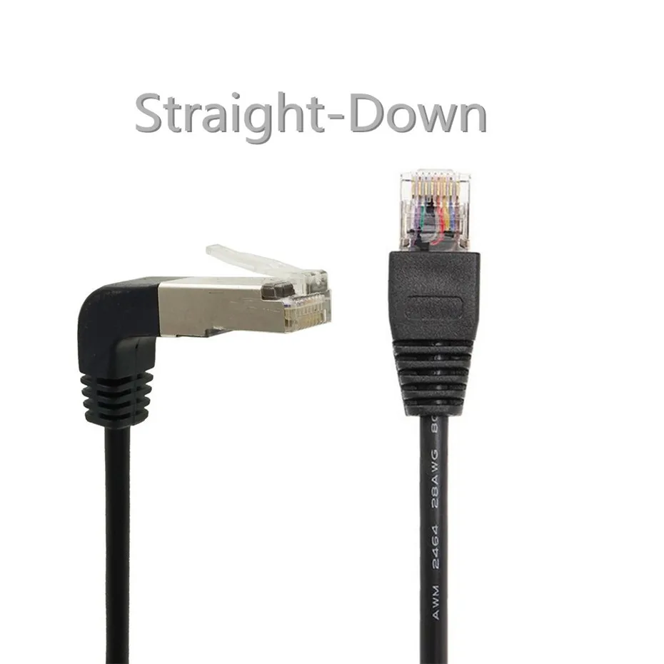 ارتفاعا وانخفاضا مزدوجة الكوع بزاوية 90 درجة cat5e 8P8C FTP STP UTP القط 5e إيثرنت شبكة كابل RJ45 Lan التصحيح الحبل 0.5m-5m