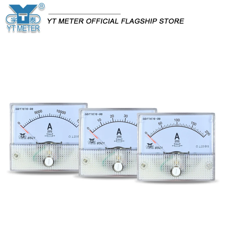 85c1 75mV DC ammeter pointer 30A 50A 75A 100A 150A 200A 250A 300A 400A 500A 600A 750A 800A 1000A installation meter measuring am