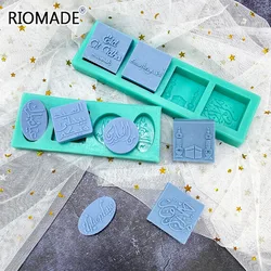 Eid Mubarak Arabic Font Silicone Mold DIY Chocolate Biscuit Dessert Sugar Fondant Cake Decorating Tools Ramadan Baking Mould