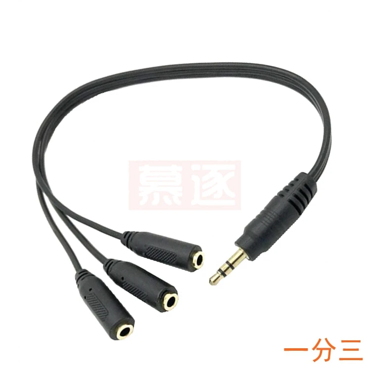 Cabo estéreo trrs macho para 3x1/8 polegadas, 3.5mm, conector estéreo, fêmea, 3.5mm, divisor de áudio estéreo, banhado a ouro, 3.5mm (1/8 polegadas)