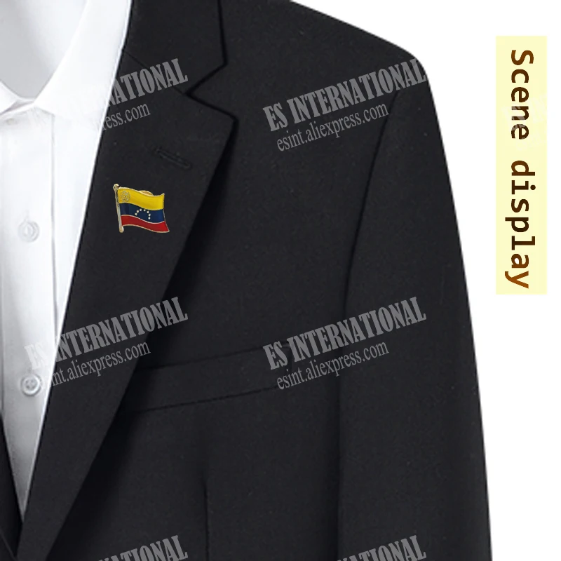 Spille da bavero con bandiera nazionale del Venezuela distintivo di smalto in metallo epossidico di cristallo spilla di vernice Souvenir Suit