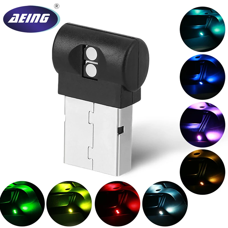 Mini USB LED Car Interior Atmosphere Light Decorative RGB Lamp Strobe Lights PC Auto Colorful Light Sense For BMW Audi VW Honda