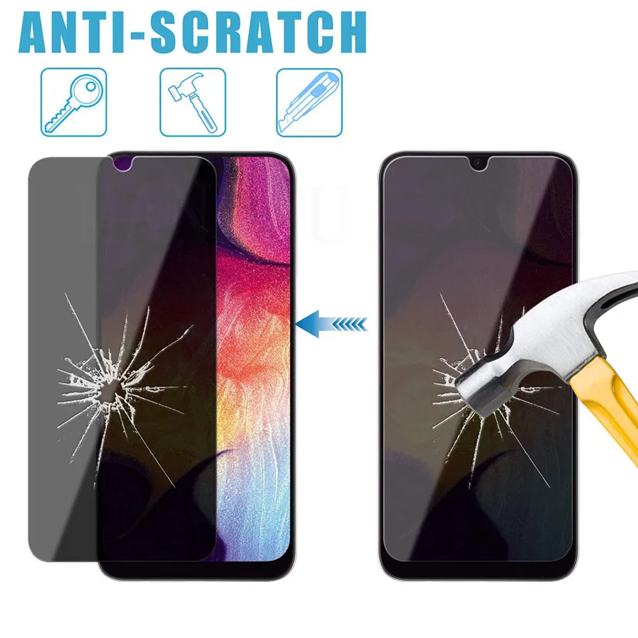 Vidrio templado de cubierta completa antiespía 3D para Samsung M30s A40 A70 M30 Protector de pantalla para Samsung Galaxy A505F A505GN película de privacidad