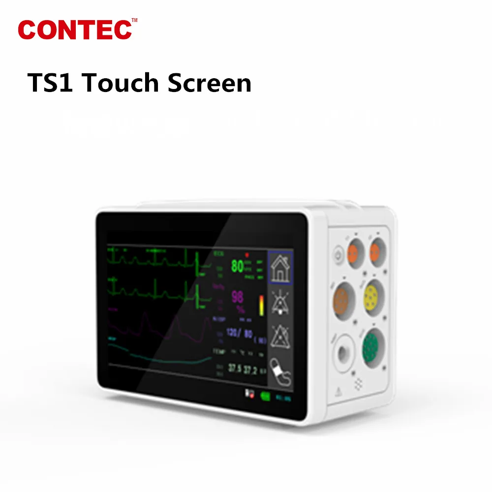 CONTEC TS1 Modular  Patient Monitor  5 Para Touch Screen Plugin ECG NIBP SPO2 Portable Plugin Monitor