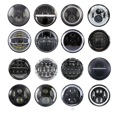 FADUIES 2Psc faro LED de 7 pulgadas H4 haz alto-bajo con Halo Angel Eyes para Lada 4x4 urbano Niva Jeep JK Land rover defender Hummer