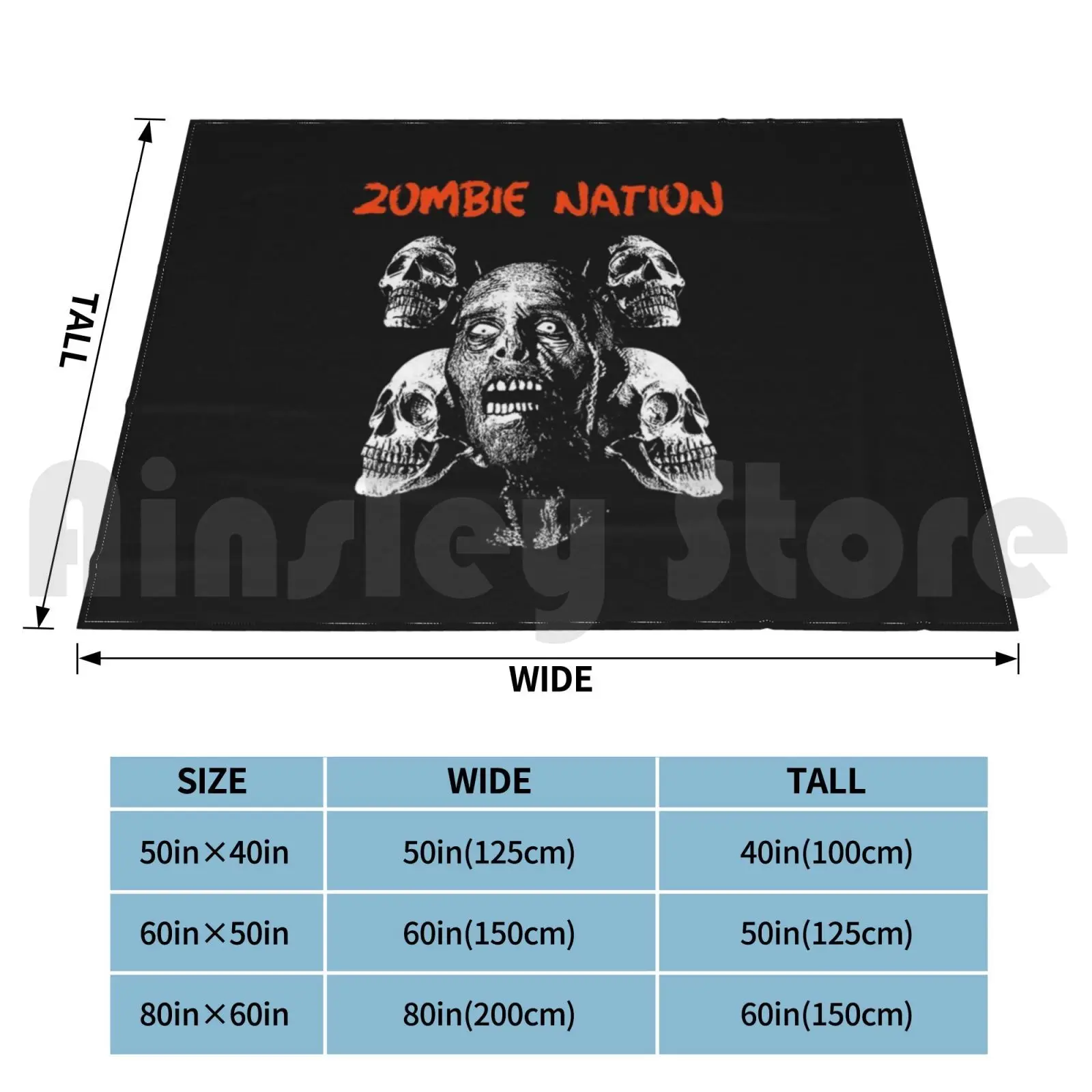 بطانية زومبي نيشن مخصصة على الموضة زومبي نيشن زومبي زومبي لاند فجر الموتى للهالوين 2020