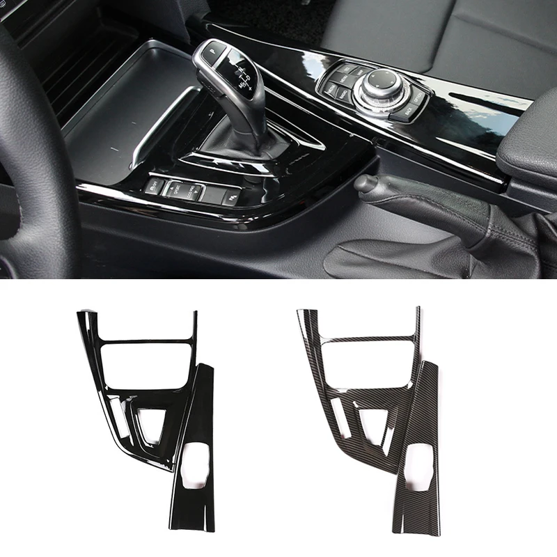 

For BMW 3 Series F30 F35 320 2013 2014 2015 2016 2017 2018 2019 ABS Carbon Texture Car Center Control Gear Shift Panel Trim LHD