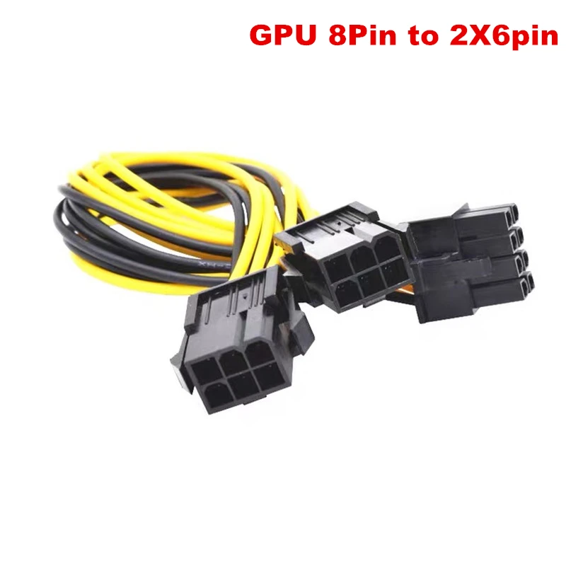 Card Đồ Họa Kép 6Pin Nam PCI-E Sang 8Pin Nữ GPU Card 2X6pin Để 8pin GPU 18AWG Cáp Cấp Nguồn Y-Bộ Chia Adapter