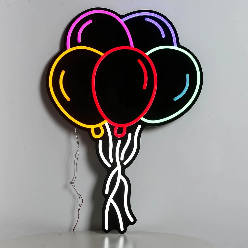 Lampada al Neon palloncini colorati insegna al Neon bambini regalo per bambini decorazioni murali infantili festa di compleanno camera da letto soggiorno Bar caffetteria