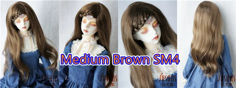 Jusuns Doll Wig JD204 6-7' 7-8' 8-9' 9-10' Long Lady Braids Wave 1/6 1/4 1/3 YOSD MSD SD Blythes Synthetic Mohair BJD Hair