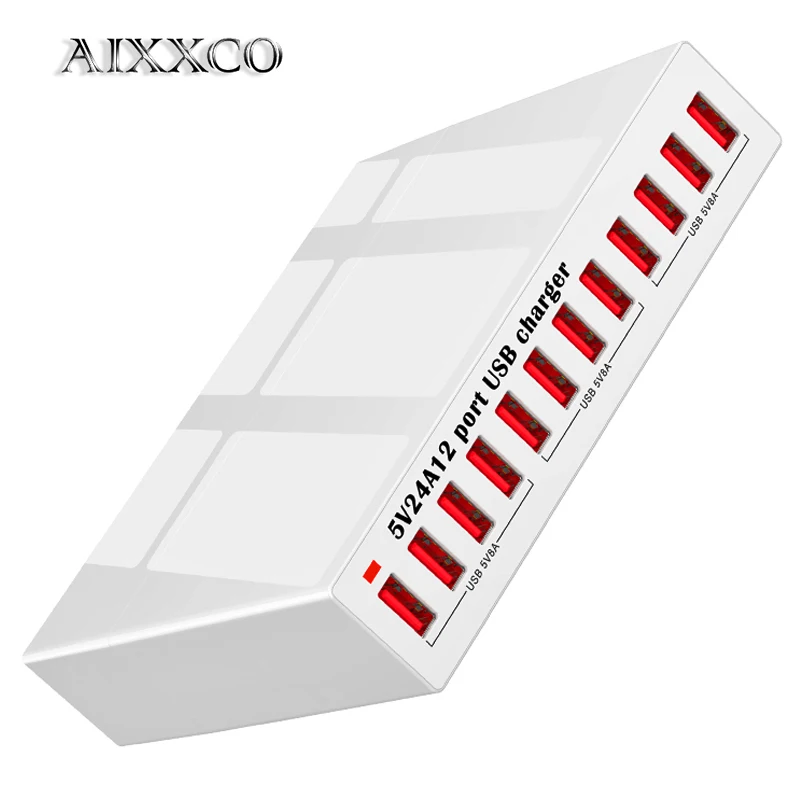 

AIXXCO 120 Вт 12 USB зарядное устройство для iPhone быстрое зарядное устройство для телефона а для Samsung Xiaomi настенное зарядное устройство адаптер зарядное устройство