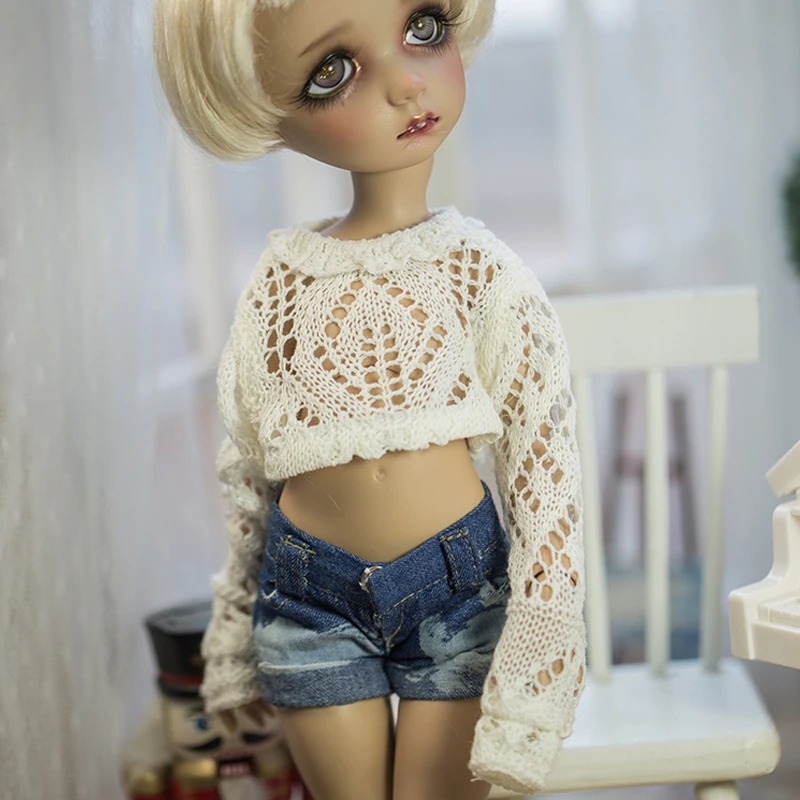 

D03-P438 children toy BJD DD SD MSD 1/6 1/4 1/3 doll's clothes Sexy hollow top cropped sweater 1pcs