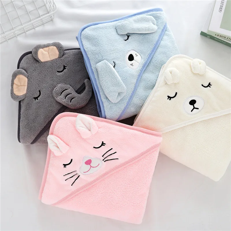 Newborn Baby Hooded Towels Kids Bathrobe Super Soft Bath Towel Blanket Warm Sleeping Wrap for Infant Boys Girls