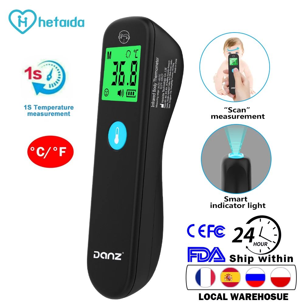 hetaida Baby Electric Thermometer No Contact Raip Scanning Messurement Body Surface Fever Forehead Thermometers For Baby Adult