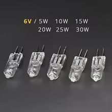 2PCS Microscope lamp lighting Halogen lamp bubble 6V 5W 10W 15W 20W 25W 30W G4 Light Bulbs Halogen Lamps