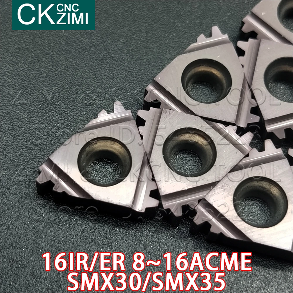 Imagem -05 - Rosca Externa Interna Torneamento Ferramenta Torno Cnc Carboneto Arbide Cortador Ferramentas 10p 16ir 16er 8acme 10acme 12acme 16acme Smx30 Smx35