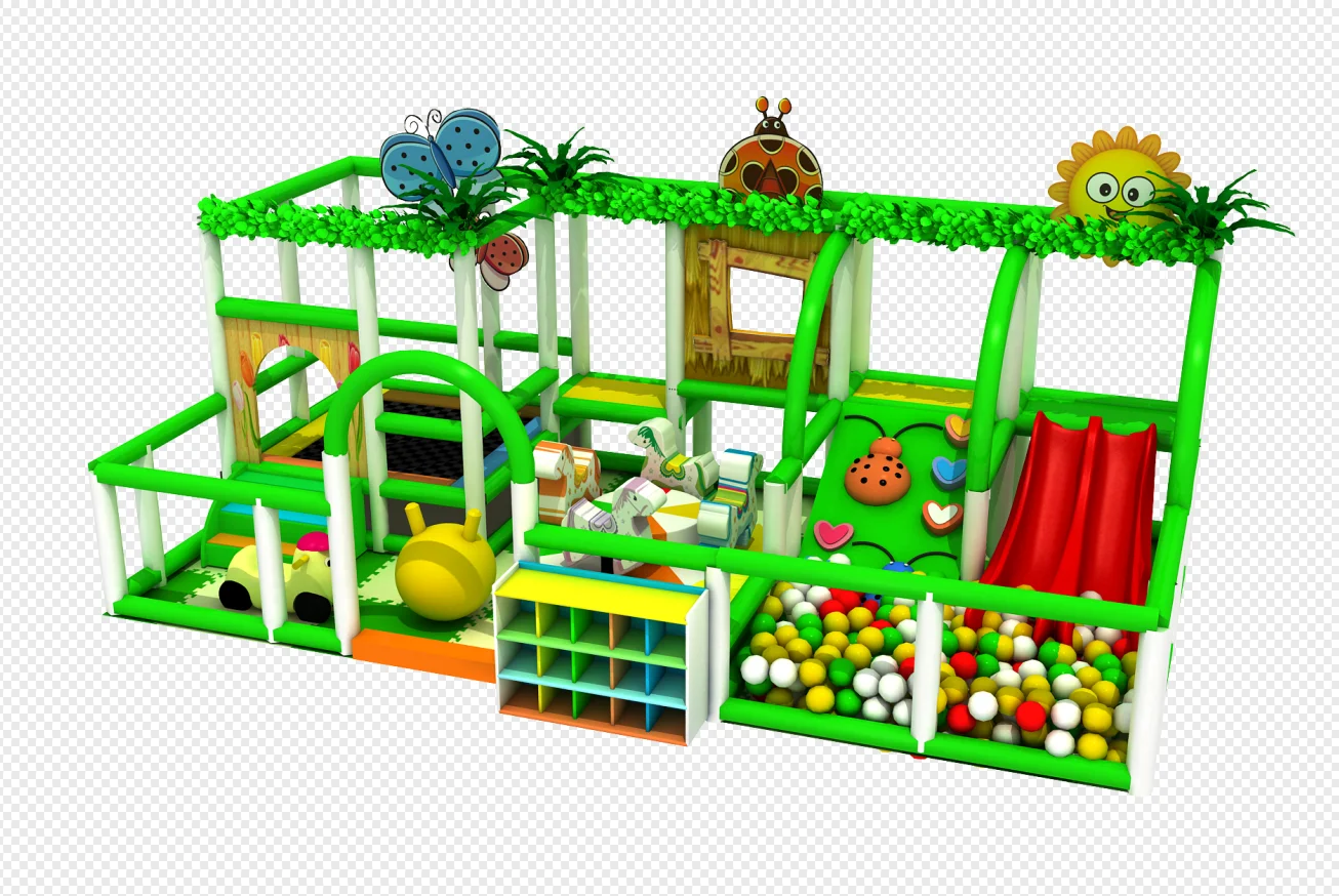 Custom-made Indoor Playground Nontoxic Kids Indoor Naughty Castle With Electric merry-go-round