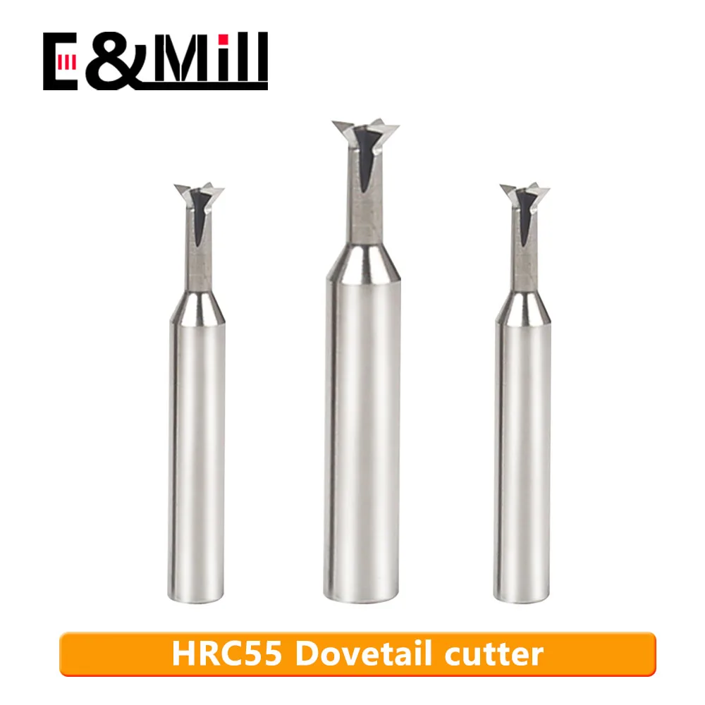 

HRC55 tungsten steel dovetail milling cutter Aluminum alloy dovetail knife dovetail slot milling cutter 45/60/75 degree 1-16mm