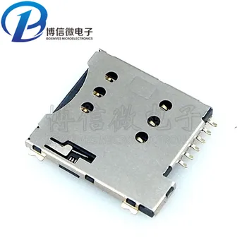 10/50/100Pcs 6P Micro Sim-kaart Adapter Push En Zelf-Elastische Voor Pcb Ontwerp en Telefoons Hoge Kwaliteit Solderen Vergulde