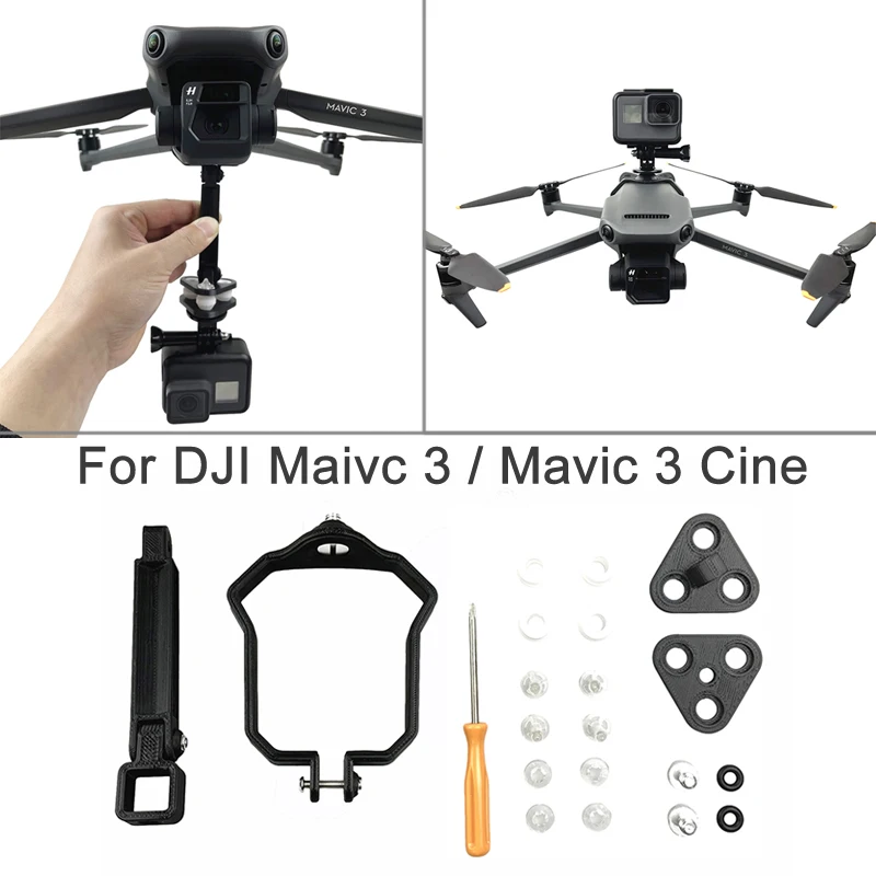 Extended Bracket Holder Upper Mount Adapter for DJI Mavic 3 Cine Drone for GoPro Fill Lamp 360 Panorama Camera Insta360 One X