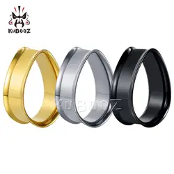 Kubooz Fashion Simple Design Stainless Steel Horn Water Drop Ear Plugs Body Jewelry Piercing Ear Gauges Expanders For Women Men
