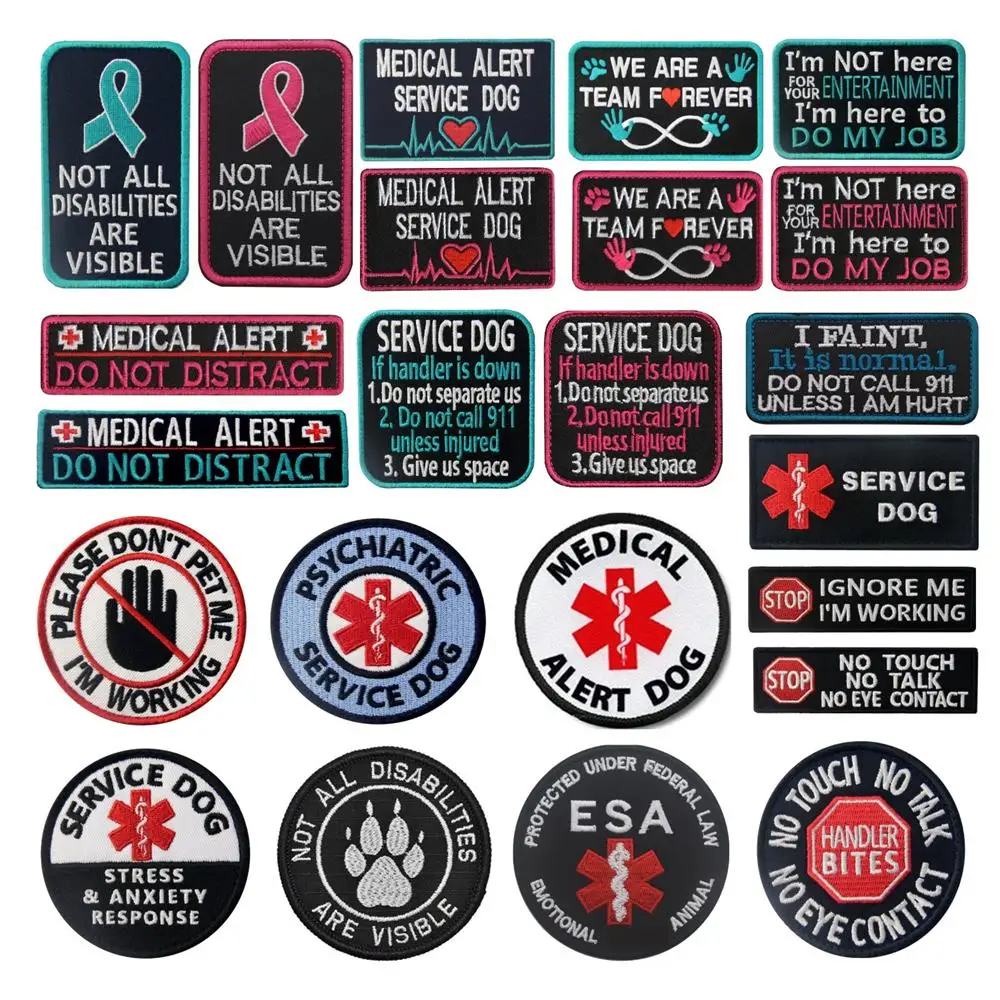 Service Dog Embroidery Patch Military Not Pet K9 Sewing  Tactical Patches for Vest Clothing