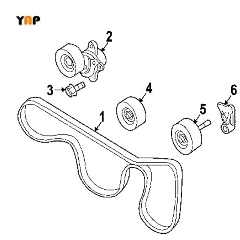 5PK1520 Generator Belt FOR Roewe MG350 MG5 MG3 1.5L 1.6L 10045454 537 1282 100  5371282100 5PK1520 2012-2016