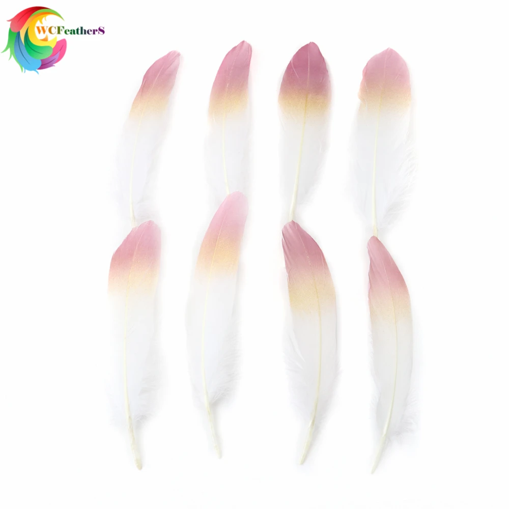 Gradient Color Goose feather 15-20cm/6-8inches DIY Accessories printed feathers for crafts Handwork Wedding Decoration