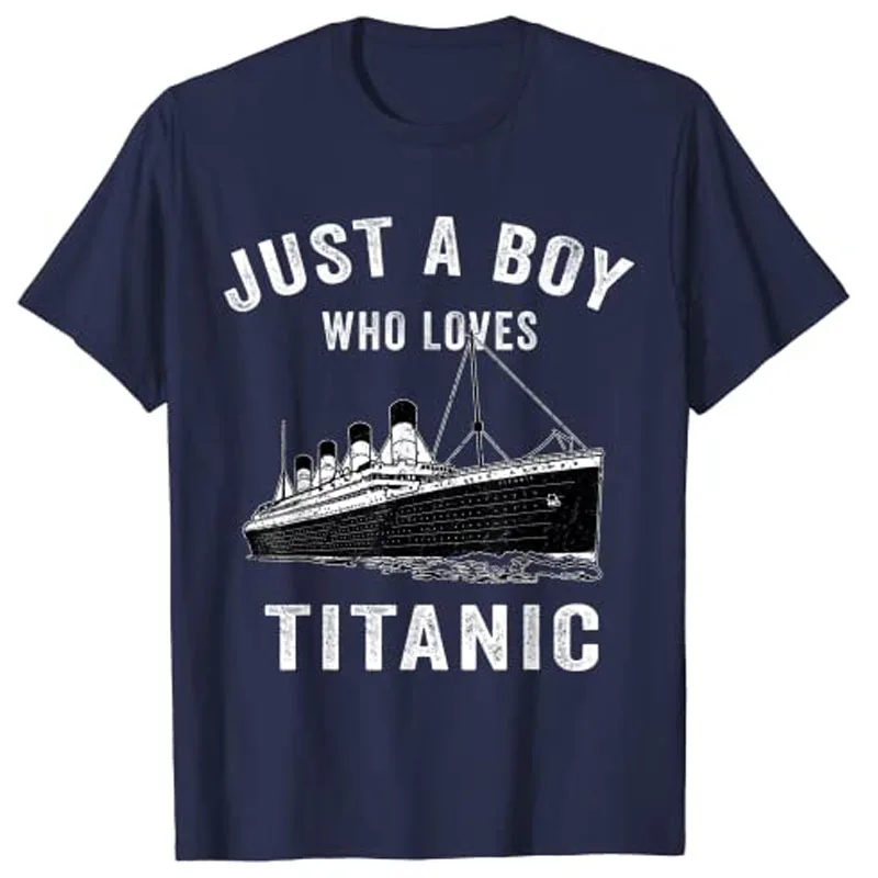 Just A Boy Who Loves Titanic Classic Ship Lover Kids T-Shirt