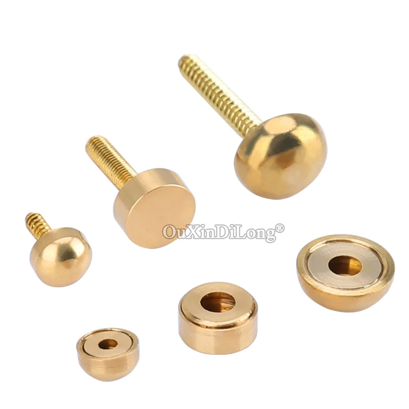 DHL Shipping 500PCS Pure Brass Antique Advertisement Mirror Nails Board Frame Acrylic Billboard Fasteners Screws Decorative Caps