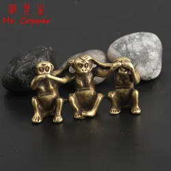 Copper Three Monkeys Feng Shui Creative Crafts Home Decorations don't Say don't Listen don't See Monkey Figurines Ornaments Gift