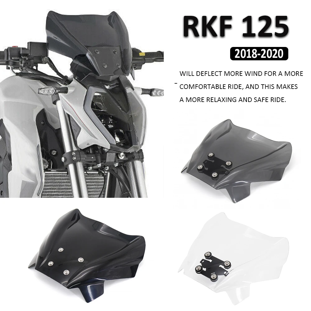 New Motorcycle Accessories Windshield Windscreen Wind Shield Deflectore RKF125 For KEEWAY RKF 125 2018 2019 2020