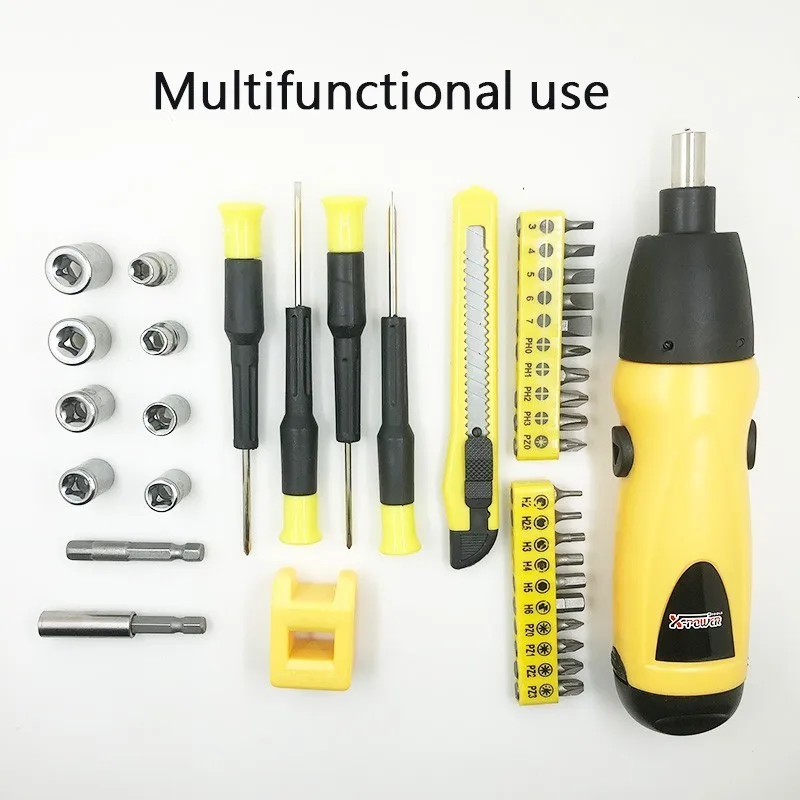 Mini Electric Screwdriver Battery  Operated Cordless Screw Driver Drill Tool Set Bidirectional Switch With 36pcs Screws