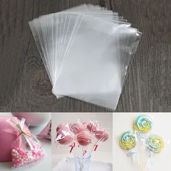 100pcs Clear Transparent Plastic Bags for Candy Lollipop Cookie Packing Candy Food Bag Wedding Party Favor Opp Gift Bag