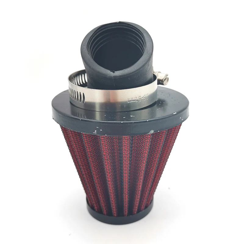 35mm Red Motorcycle Air Filter Cone style with 45 degree bend For 150cc-250cc Scooter ATV Dirt Bike