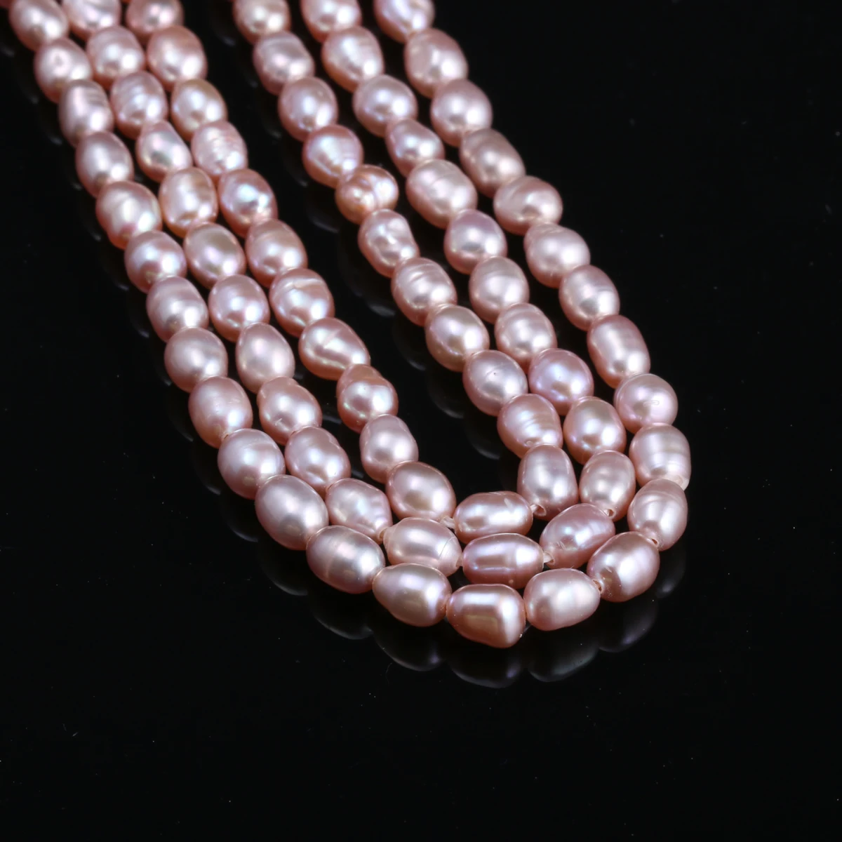 Natural Freshwater Cultured Pearls Beads Rice Shape 100% Natural Pearls for Jewelry Making DIY Strand 14 Inches Size 4-5 mm