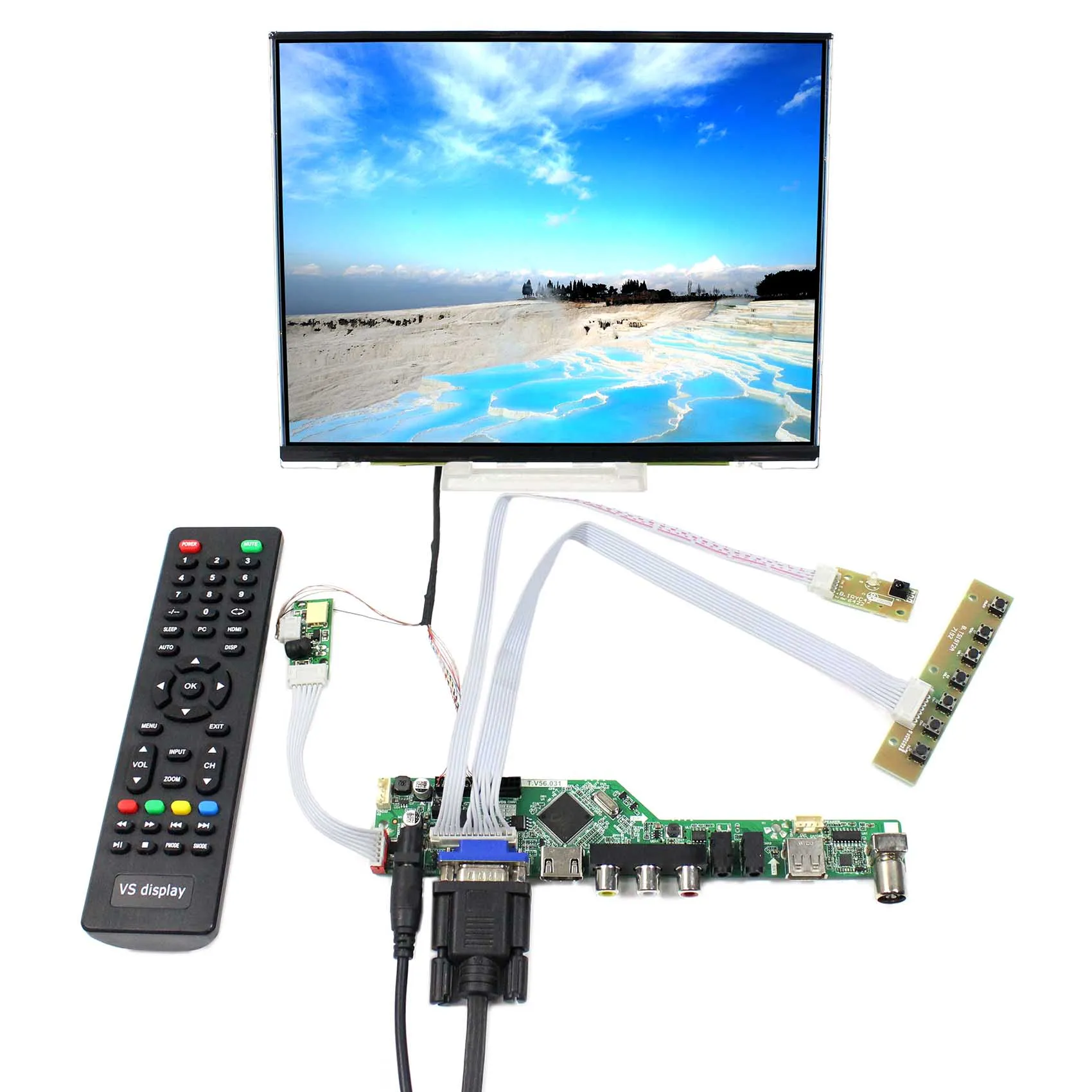 

10.4" IPS LCD 1024x768 Screen LTD104EDZS work with HD MI VGA AV USB RF LCD Controller Board T.V56.03