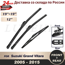 Wiper Front & Rear Wiper Blades Set Kit For Suzuki Grand Vitara 2005-2015 2006 2007 2008 2009 Windshield Windscreen 19