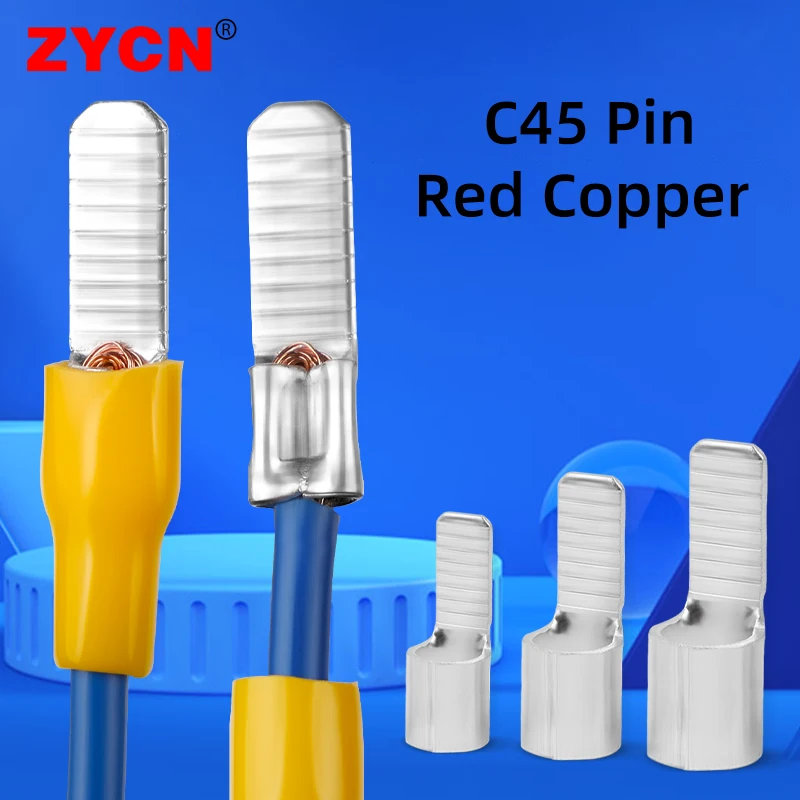 C45 Pin Terminal Cold 1.5-70mm² Pressing Copper Nose  DZ47 Air Switch Pressure Line Connection Cable Wire Lug Insert Duckbill