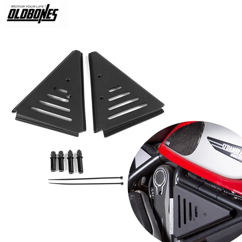 New Motorcycle Airbox Triangle Cover Frame side protection Black Motorcycle Accessories For Ducati Scrambler