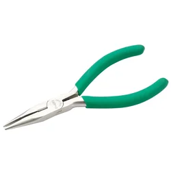 Proskit 1PK-036S non-slip green handle titanium long-nosed pliers with teeth, precision electronic pliers, durable, rust-proof