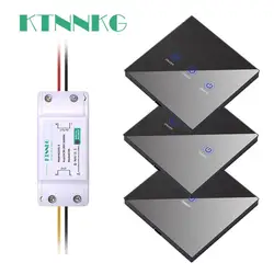 KTNNKG 1/2/3 Gang 433Mhz Smart Touch Wireless Switch Light RF Remote Control 110V 220V Receiver Home Wall Button Ceiling Light