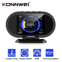 KONNWEI KW206 Car OBD2 Scanner HUD Head Up display Digital Fuel Consumption Water Temperature Gauge Ready Stock Brake Test Scan