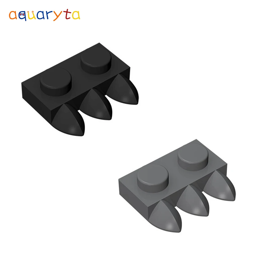 Aquaryta 50pcs Plate Special 1x2 with Three Teeth Building Blocks Parts Compatible 15208 Creativity Educational Toy for Teen